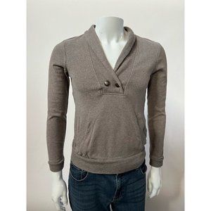 Banana Republic Womens Pullover Sweater Beige Long Sleeve Shawl Collar Stretch S